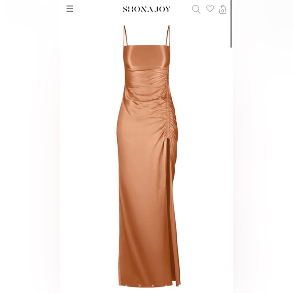 Shona Joy Dresses & Skirts - Shona Joy La Lune Ruched Maxi Dress in Copper